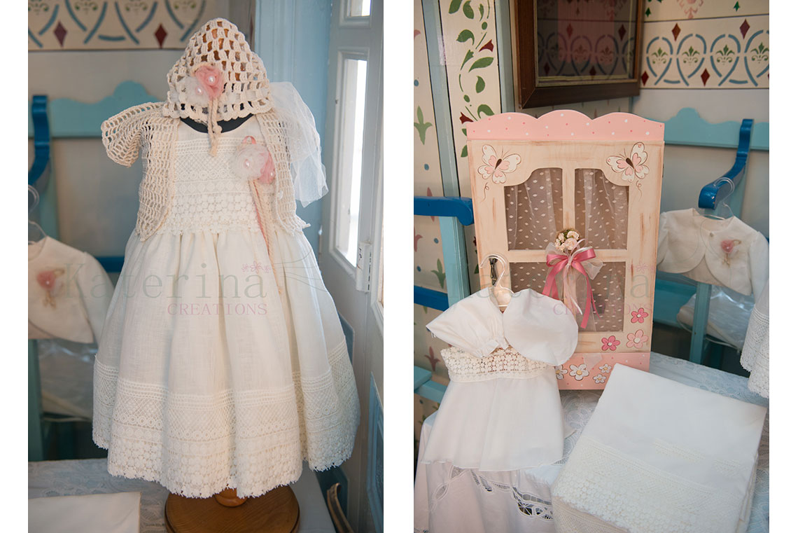 Βαφτιστικά ρούχα για κοριτσάκι με ροζ και άσπρο